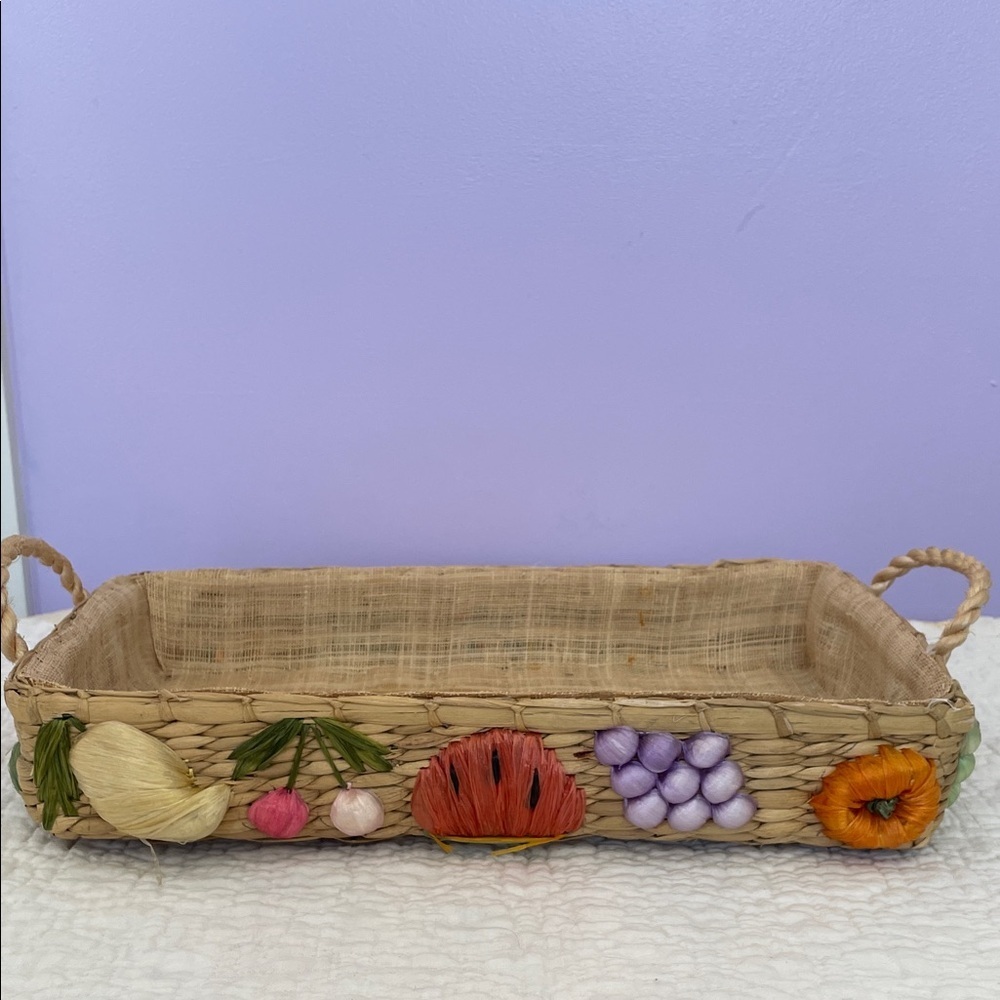 Handcrafted Woven Basket with Colorful Accents